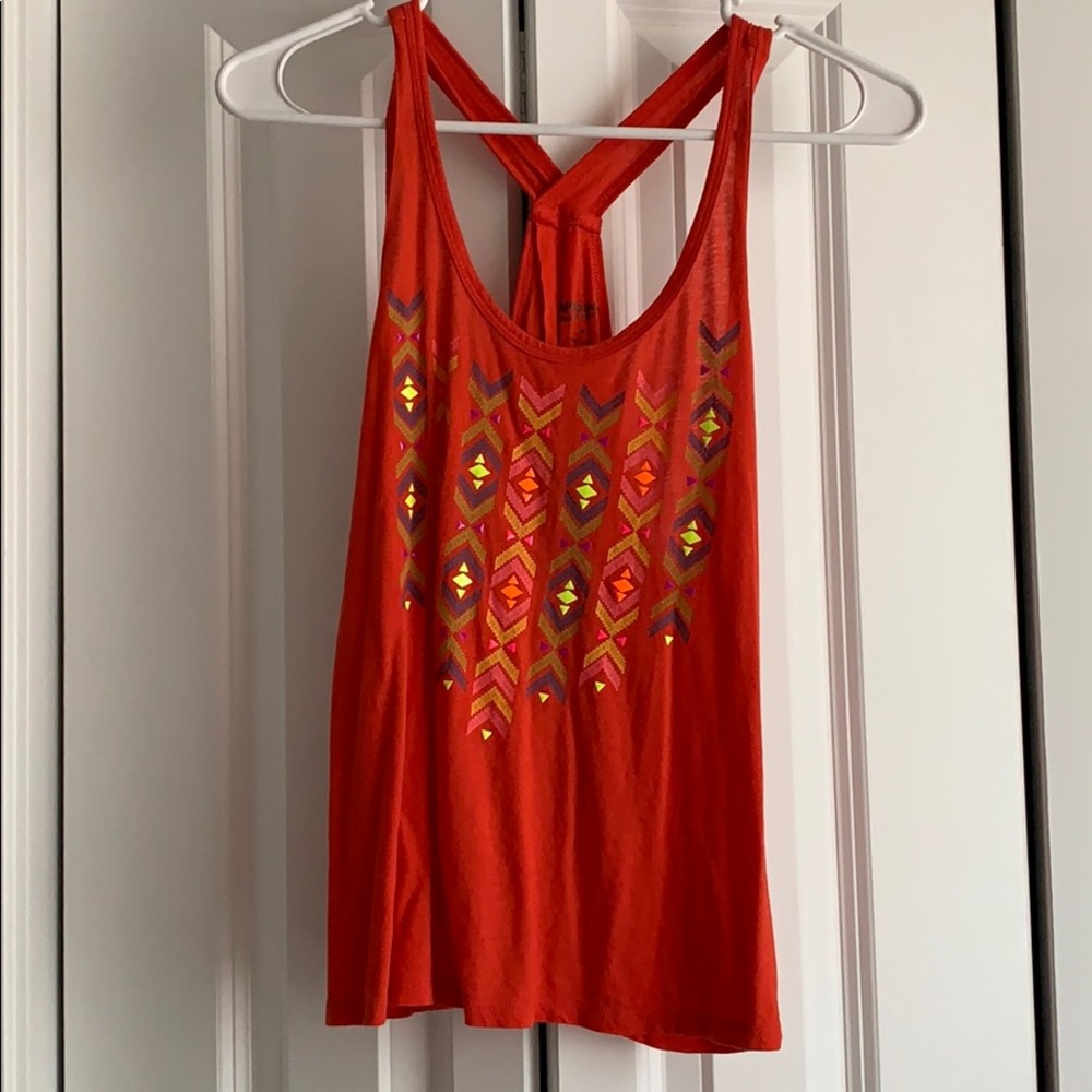 orange aztec tank
